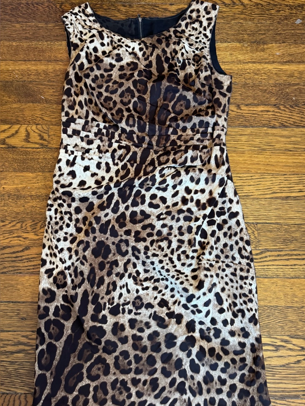 Dolce&Gabbana silk Leopard Print Sleeveless Sheath Dress - Brown IT 46 - Picture 9 of 14